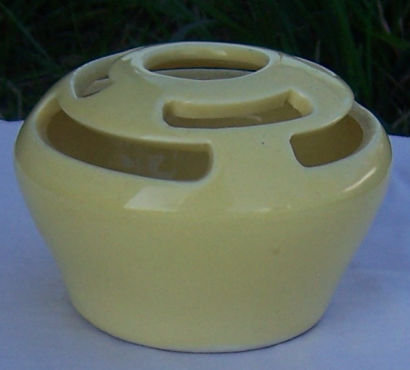 Vintage Bright Yellow Camark Pottery Flower Frog