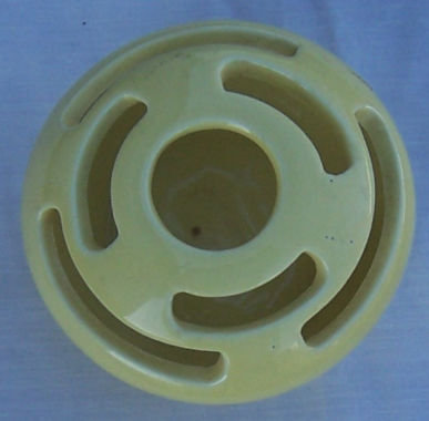 Vintage Bright Yellow Camark Pottery Flower Frog