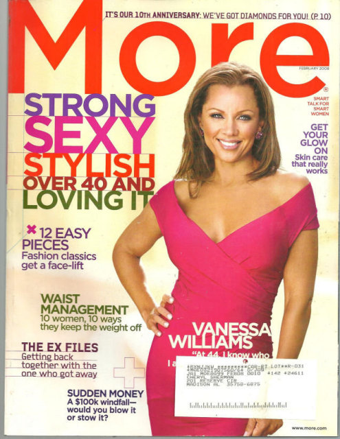 More Magazine February 2008 Vanessa Williams Cover