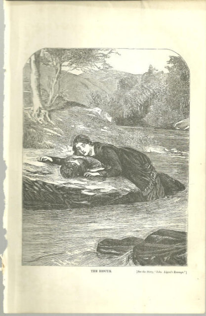 The Rescue Print from 1876 Peterson's Magazine