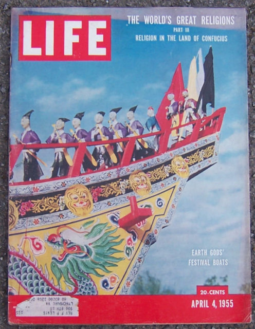 Life Magazine April 4, 1955 Earth Gods' Festival Boat