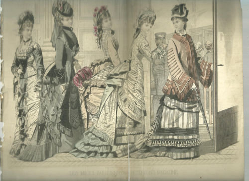 Colored Les Modes Parisiennes Fashion Print May 1876
