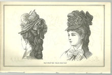 Grey Straw Hat and Black Straw Hat 1876 Peterson's Mag