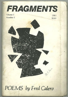 Fragments Poems by Fred Calero 1988 Small Press Poetry