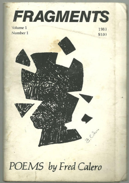 Fragments Poems by Fred Calero 1988 Small Press Poetry