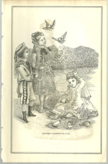 Children's Fashions for June from 1876 Peterson's Magazine