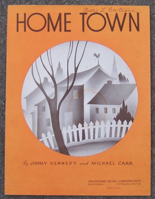 Home Town 1937 Sheet Music by Jimmy Kennedy