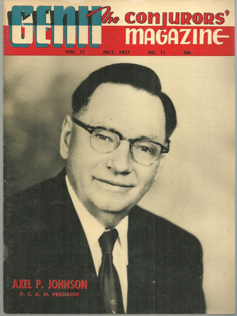Genii Magazine July 1957 Axel P. Johnson on Cover