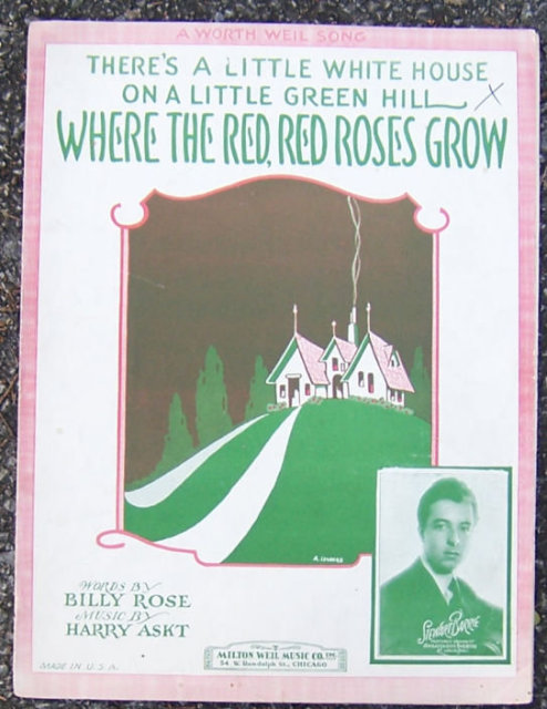 Where the Red, Red Roses Grow 1926 Sheet Music