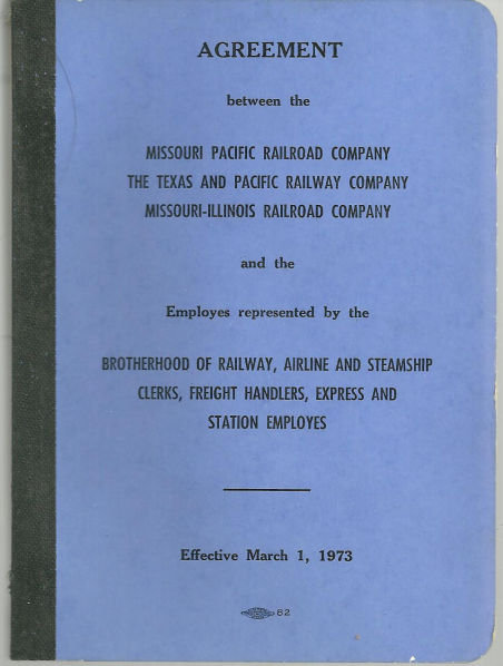 Missouri Pacific Railroad Employee Agreement 1973