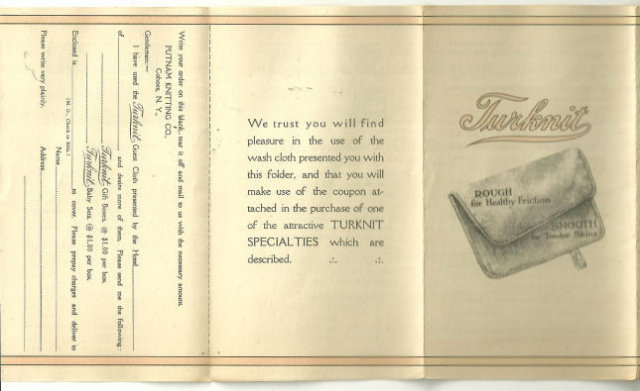 Victorian Advertising Brochure for Turknit Wash Cloth