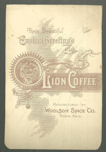 Easter Greetings From Lion Coffee Victorian Trade Card