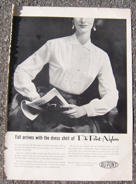 1955 Fall Arrives with DuPont Nylon Dress Shirt Ad