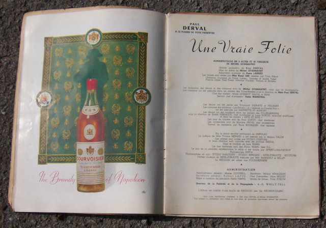 Vintage Follie Berge Souvenir Program, Paris France