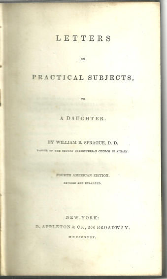 Letters on Practical Subjects to a Daughter 1835