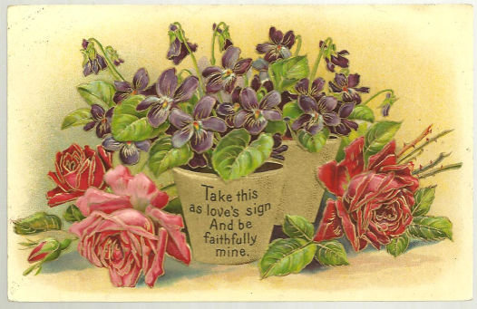 Victorian Flower Postcard with Love Poem 1911