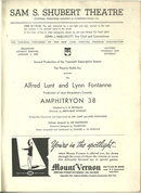 Playbill Alfred Lunt and Lynn Fontanne in Amphitryon