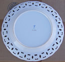 Decorative Plate with Green Leaves and Pierced Edge