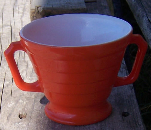 Vintage Hazel Atlas Moderntone Orange Platonite Sugar