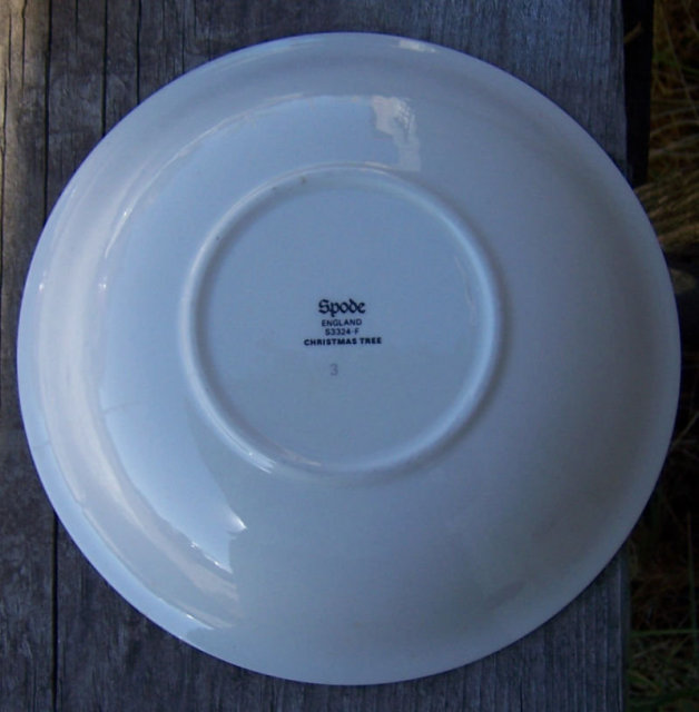 Vintage Spode England Christmas Tree Flat Soup Bowl