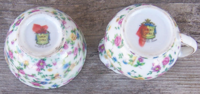 Flower Chintz Occupied Japan China Cream and Sugar