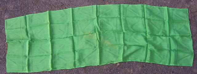 Vintage Echo Long Scarf Bright Green with Navy Stripes
