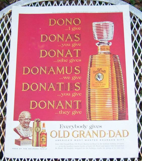 1963 Old Grand Dad Christmas Magazine Advertisement