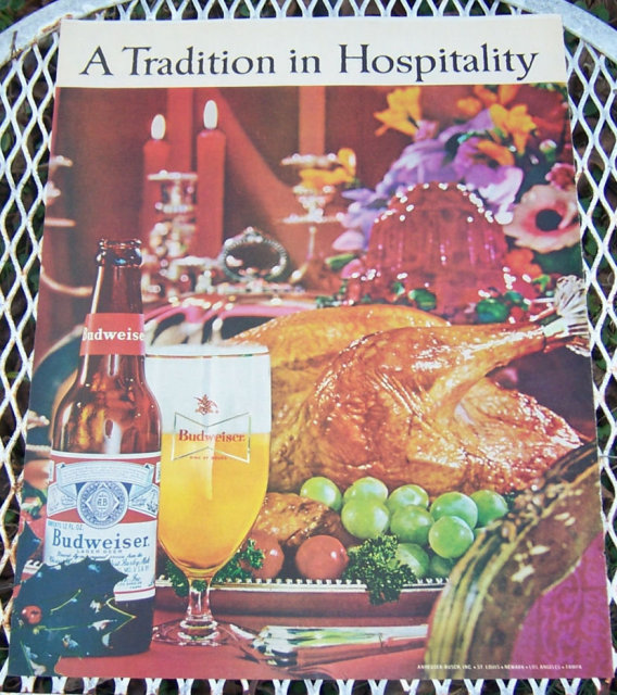 1963 Budweiser Christmas Magazine Advertisement