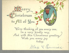 Merry Christmas to All of You Card with Snowy Town