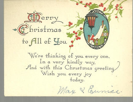 Merry Christmas to All of You Card with Snowy Town