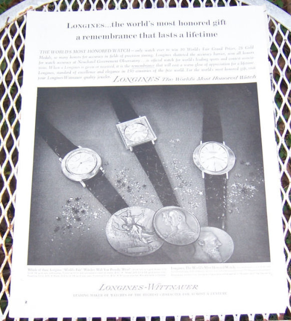 1963 Longines Watch Christmas Magazine Advertisement
