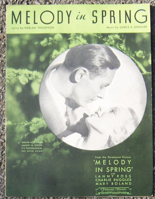 Melody in Spring Charlie Ruggles Movie 1934 Sheet Music