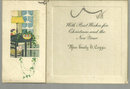Vintage Merry Christmas and New Year Card with House