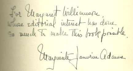Poems Signed by Marguerite Janvrin Adams 1948 1st edition