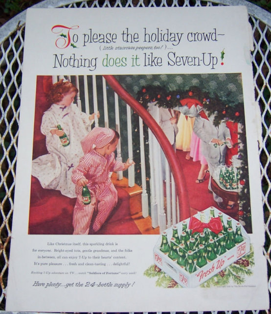 1956 Seven-Up Magazine Christmas Advertisement