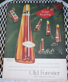 1956 Old Forester Life Magazine Christmas Advertisement