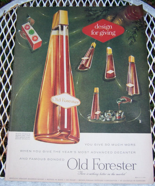 1956 Old Forester Life Magazine Christmas Advertisement