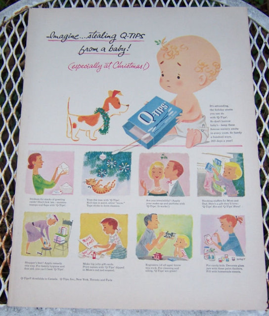 1956 Q-Tips Life Magazine Christmas Advertisement