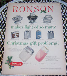 1956 Ronson Life Magazine Christmas Advertisement