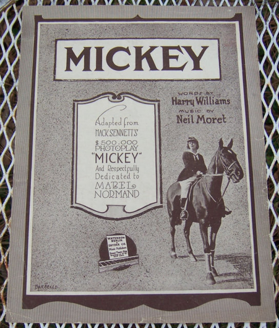 Mickey Mabel Normand Sheet Music 1918 Mack Sennett