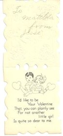 Victorian Valentine with Boy Playing with Dog on Front