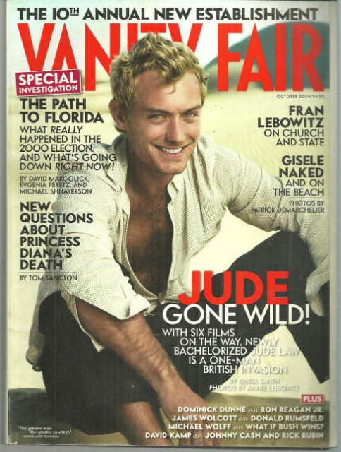 Vanity Fair Magazine October 2004 Jude Law on Cover