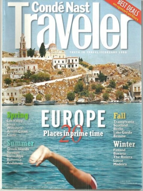 Conde Nast Traveler Magazine February 1999 Europe