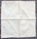 Vintage Brown Handkerchief with Embroidered Flowers
