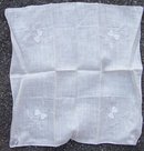 Vintage White Handkerchief with Embroidered Bows