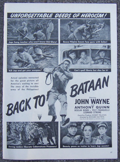1945 Back to Bataan Movie Life Magazine Advertisement