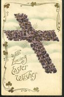 Loving Easter Wishes Postcard with Floral Cross