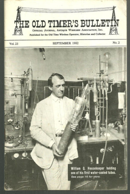 Old Timer's Bulletin September 1982 Wm. G. Housekeeper