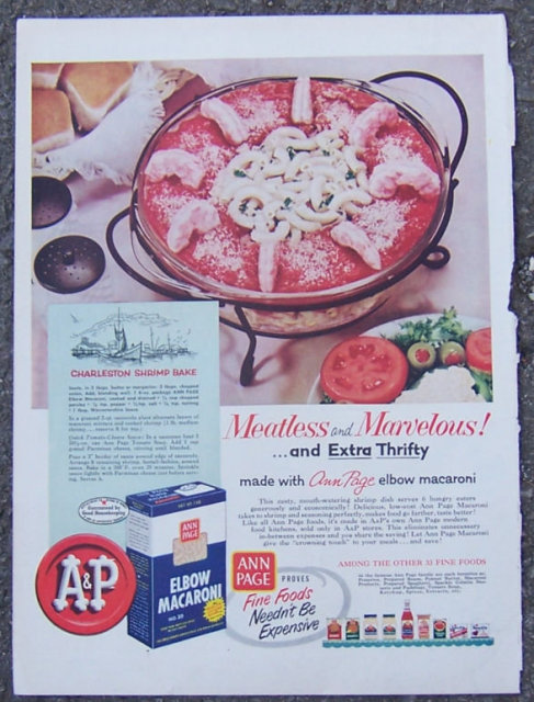 1959 A& P Charleston Shrimp Bake Life Magazine Ad