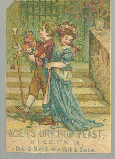 Victorian Trade Card for Ager's Dry Hop Yeast Children